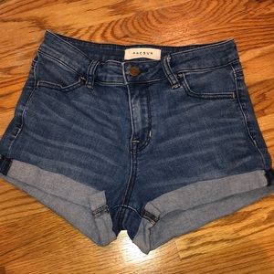 Pac Sun High Rise Denim Shorts